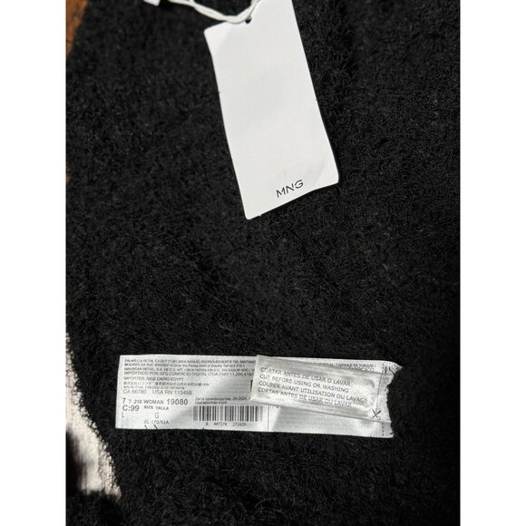 NEW MNG Mango Womens Black Fuzzy Knit Sweater Pullover Cozy Long Sleeve Size M - Picture 5 of 6
